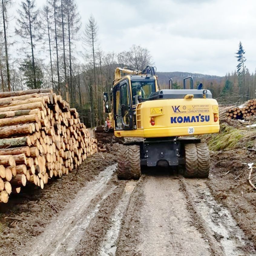 Wald- und Forstarbeiten mit dem Bagger